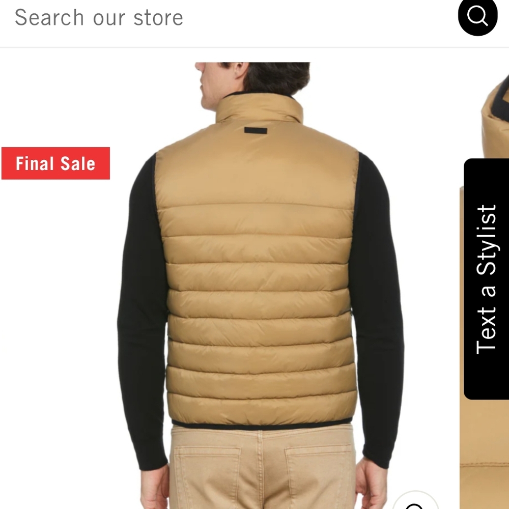 Perry Ellis vest size small Tan color brand new w tags